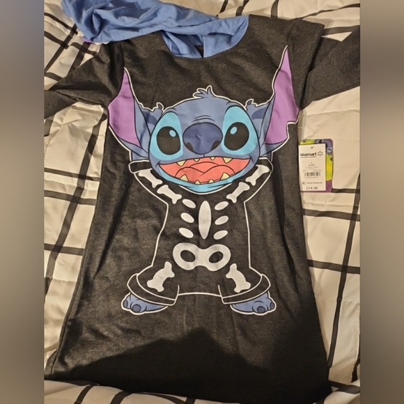 Disney Stitch Hooded Sweatshirt Dress Girls Size 6-6x - Picture 1 of 12